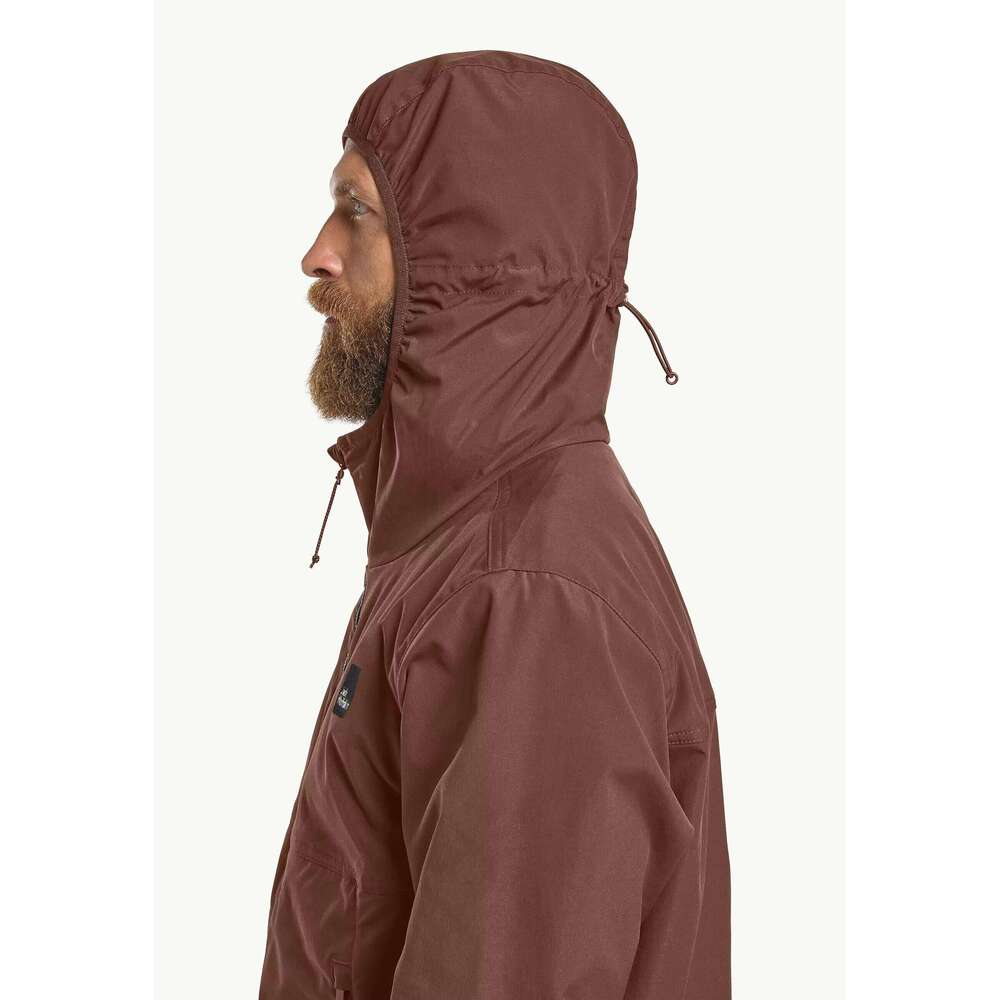 Men's Waterproof Ski Jacket Thin Warm Winter Windbreaker with Hood Casual Style Breathable Snowboard Coat Zipper Closure