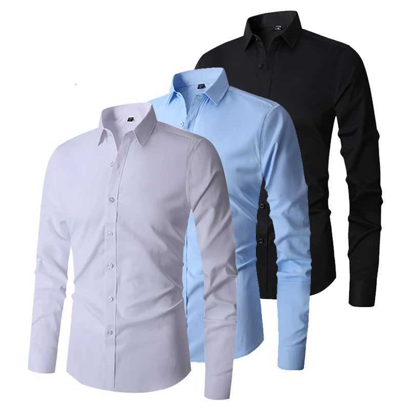 Mens Long Sleeve Regular Fit Casual White Shirts for Men ButtonDown Social Shirt USA Size SXL X250903