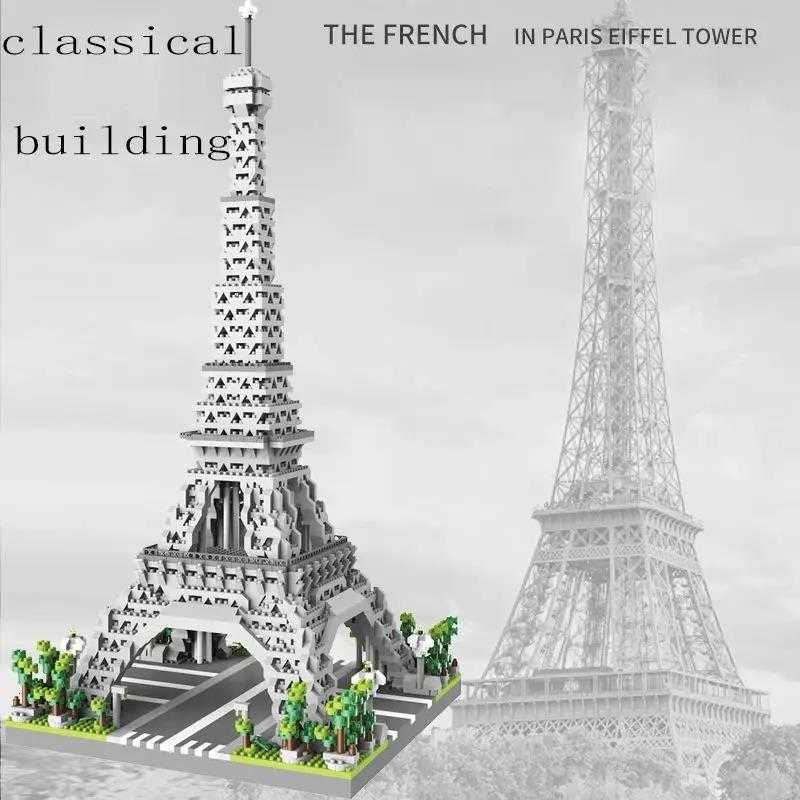 MOC Paris Tower Street View Building Block Mini Diamond Small Particle Assembly Building Block Decoration Toy G250903