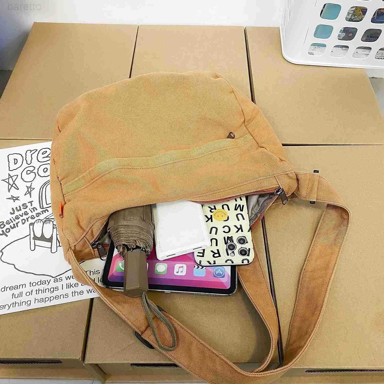 Canvas Casual Messenger Bag Hobo Crossbody Bag Canvas Shouder Tote Handbag for Women and Men M250903