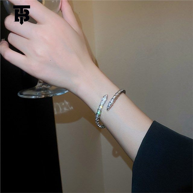TB BHULAMTE A Designer, Presents An Outdoor Fashion Couple's Bracelet Set With All Diamonds It Is Simple Yet Exquisite Snake-shaped Jewelry