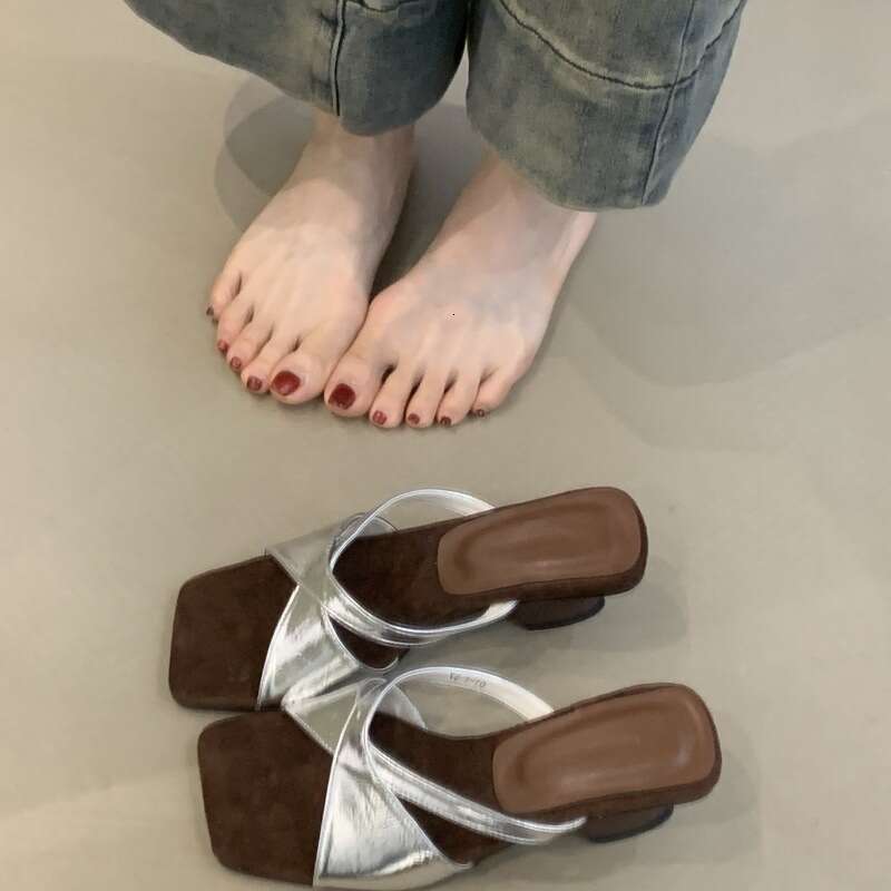 Summer 2025 French Style Leopard Print Cross Wedge High Heel One-Strap Sandals for Women Designer Shoe with Unique Design