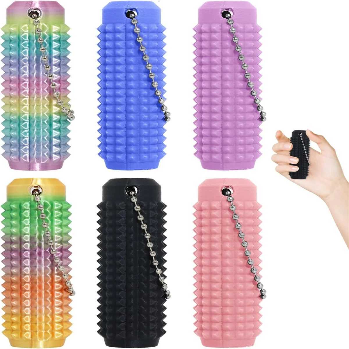 Pain Stim Fidget Toys Reduce Stress Roller for Adults Spiky Fidget Keychain for Anxiety Sensory Toys Novelty Gifts for Friends W250903