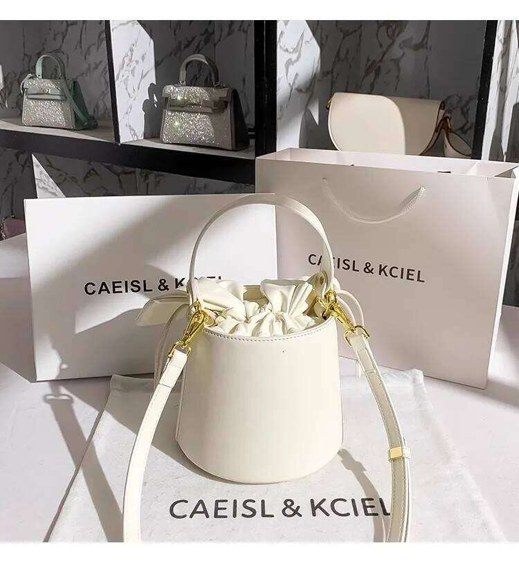 High Quality Fashion Embroidery Bucket Textured Women's Handbag Lady Purse Shoulder Messenger Female Casual Bag