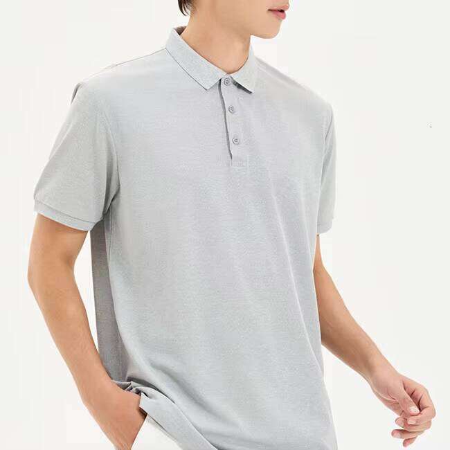 Men's Comfortable Short Sleeve Golf Shirt Eco-Friendly Recycled Fiber Antibacterial Turn-Down Collar Solid Color