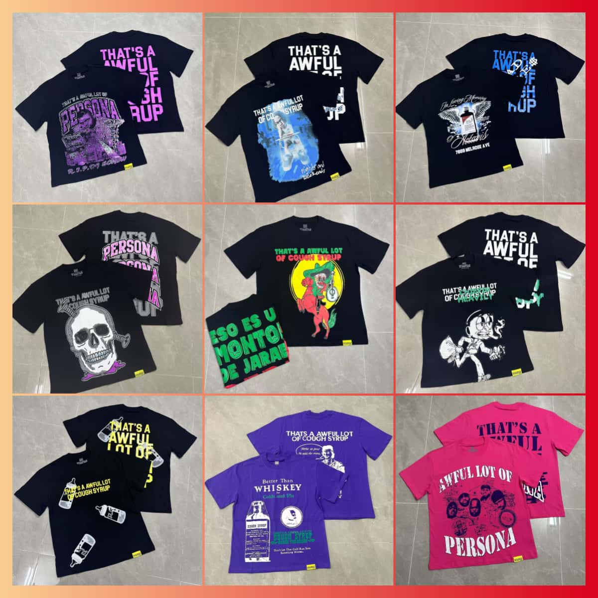 awful lot of caugh syrup designer t shirt summer men t shirt fashion street shirts outdoor casual shirts graphic tee y2k shirt coughsyrup hip hop coughsyrup shirts s--xl