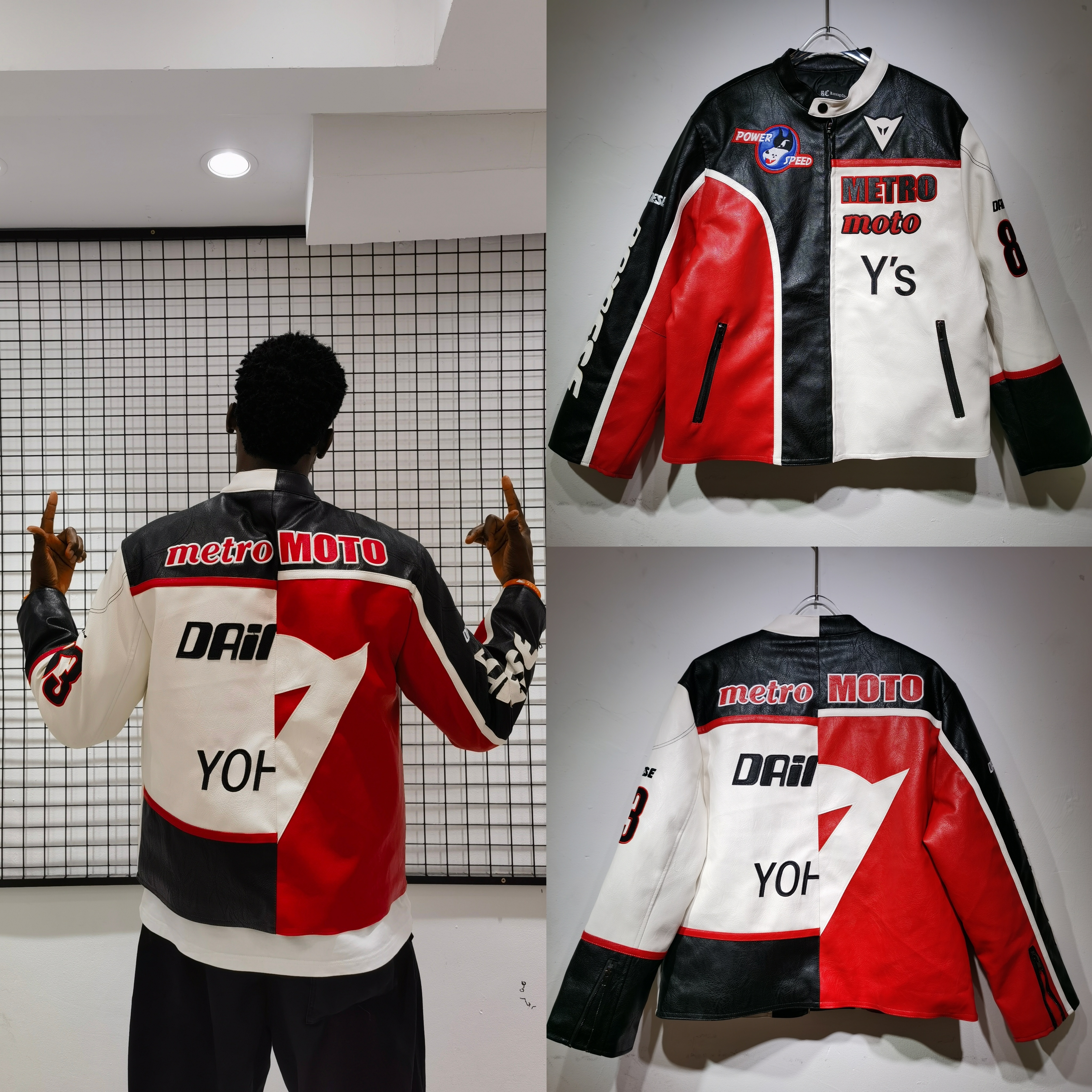 F1 racing car coat men designer jacket genuine leather mens leather jacket high quality racing coat fashion high street baggy leather jacket designer clothes S-XL