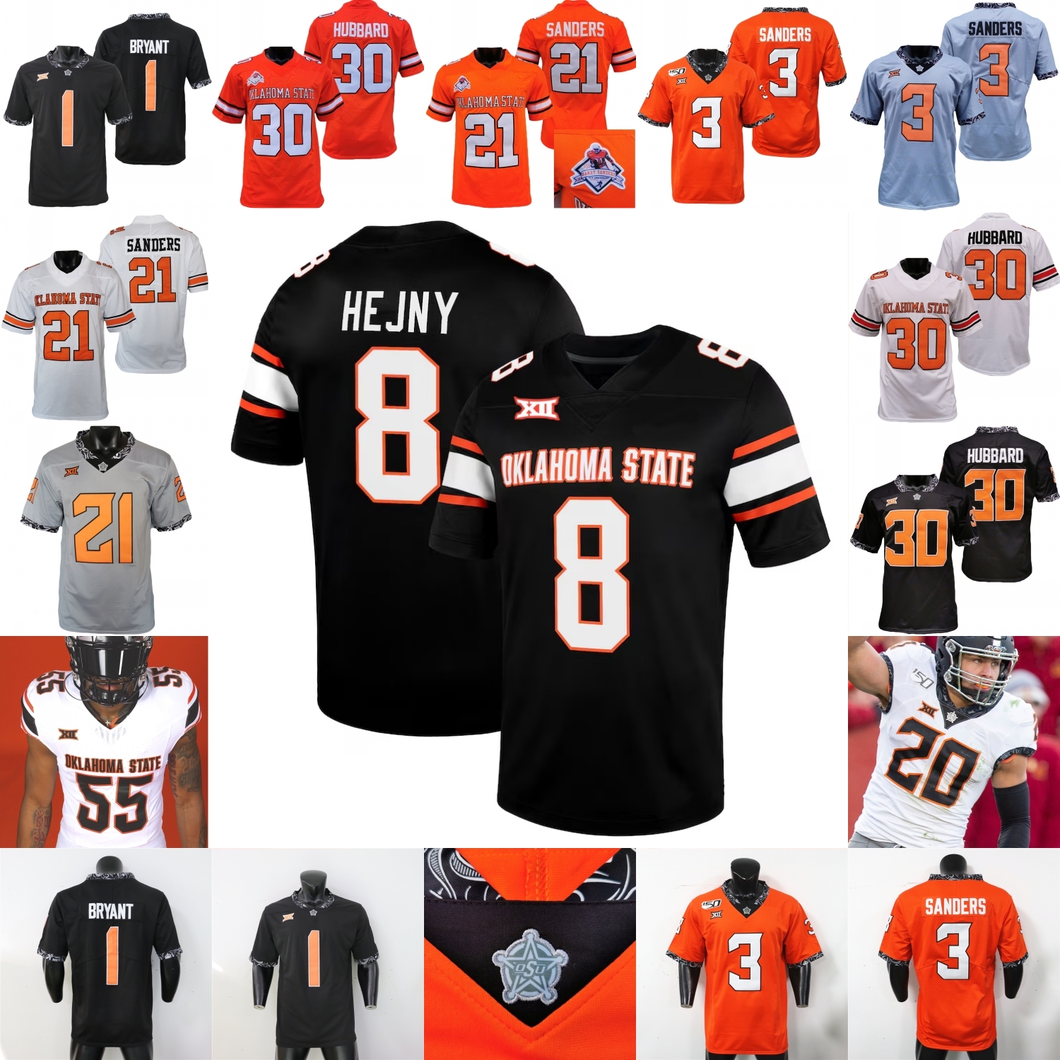 Oklahoma State OSU Football Jersey College Hauss Hejny Sanders Zane Flores Kalib Hicks Fitzpatrick Wendell Gregory DeSean Brown Rodney Fields Vailahi Howland KID