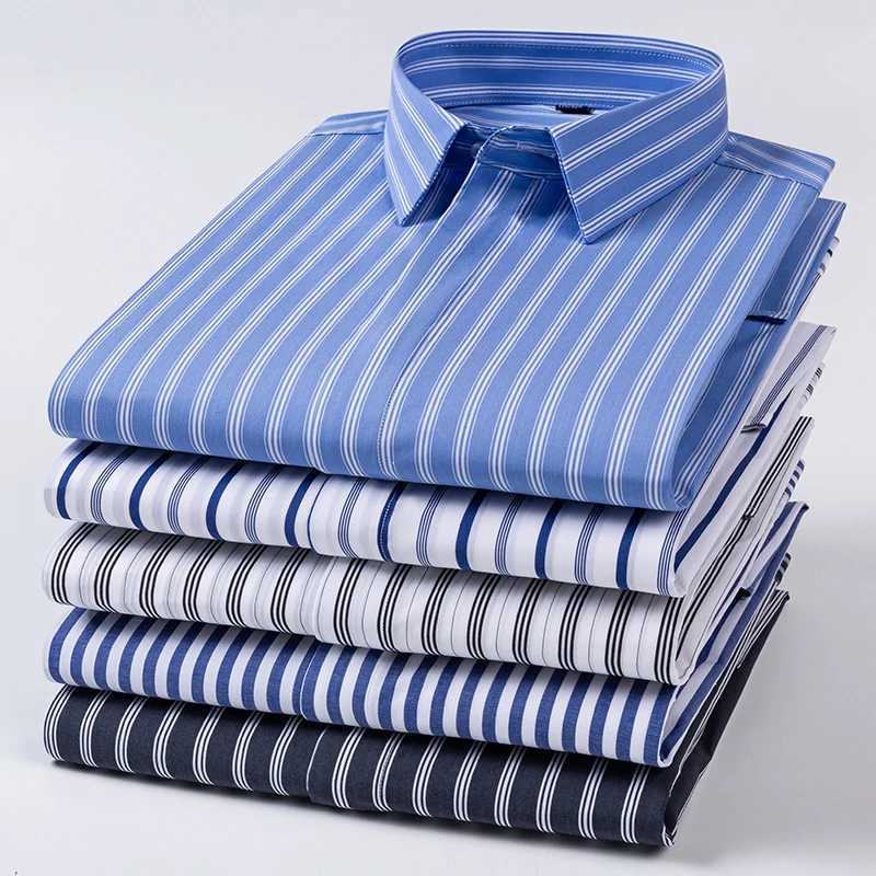 Hight qulity 95cotton striped long sleeve shirts for men slim fit formal plain shirt soft office business clothes england tops X250903