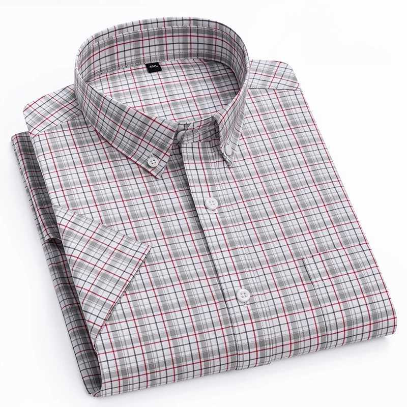 New in shirt hight qulity100cotton summer thin short sleeve shirts for men slim fit Casual shirt striped tops office clothes X250903