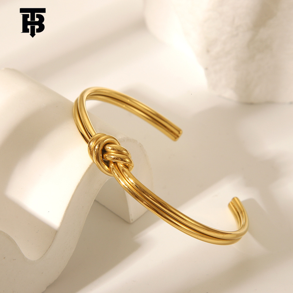 TB BHULAMTE New Designer Jewelry Bracelet Ladies' Knot Twist-open Bracelet, Outdoor Sports Niche Design Simple Style Bracelet Jewelry