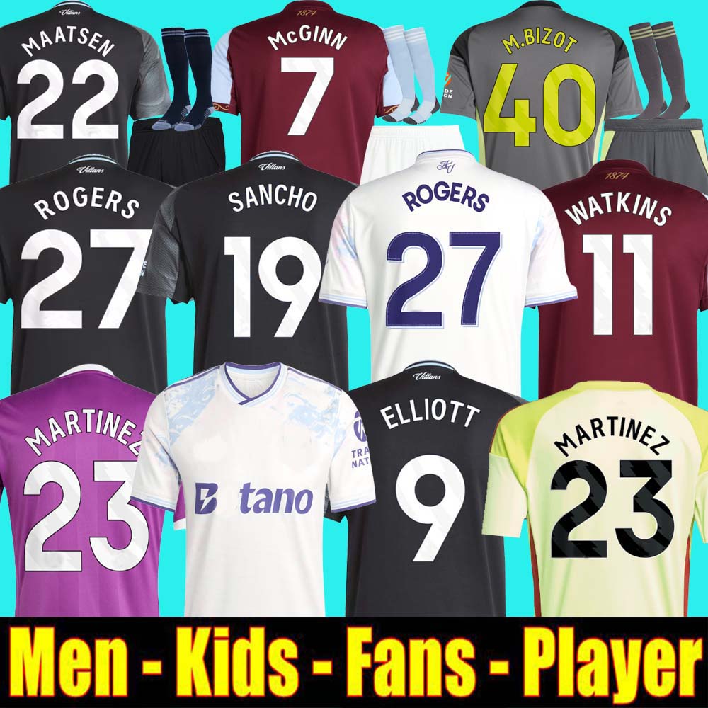 Aston 150th Anniversary kit WATKINS Vilas 25 26 Soccer Jerseys ONANA 2025 McGINN ROGERS men kids set Third top football Shirt SANCHO ELLIOTT 999