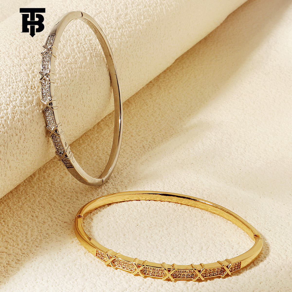 TB BHULAMTE Designer Women's Fashion Buckle Bracelet Micro-inlaid Full Diamond Design Sense Women's Wristband Popular And Best-selling Niche