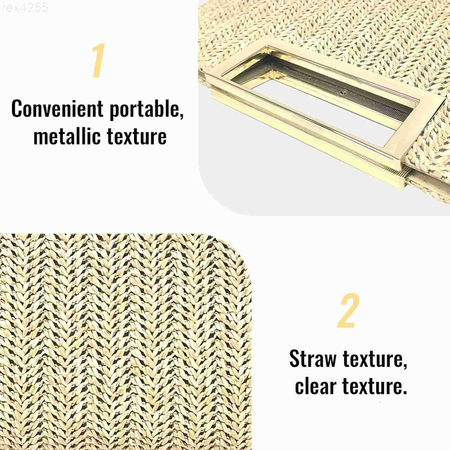 Women Clutch Top Handbags Straw Raffia Bag Purse Woven Tote CrossBag for Women Beach Summer TravelW250903