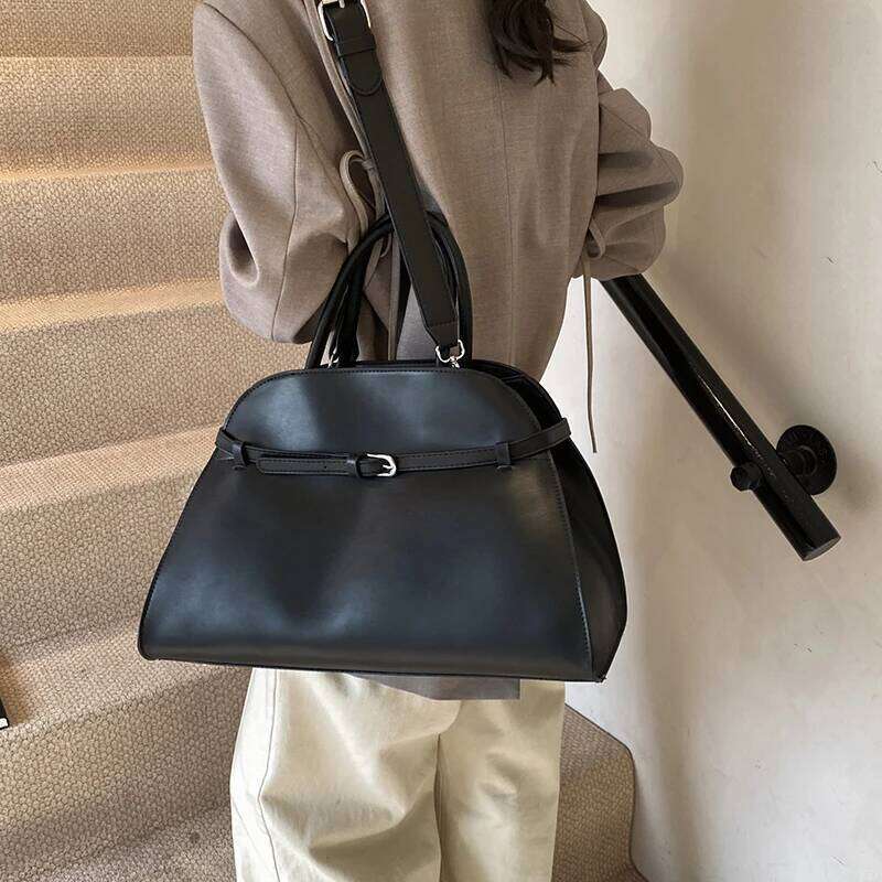 LEFTSIDE Big PU Leather Crossbody Bags Lady Short Handle Shoulder For Women 2024 Designer Y2k Fashion Handbags Tote Bag