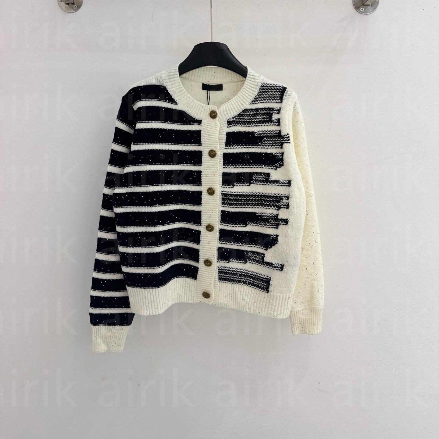 Women Spring Autumn Sweaters O-neck Stripe Knitted Cardigan Fashion Long Sleeve Casual Short Tops Korean Style New