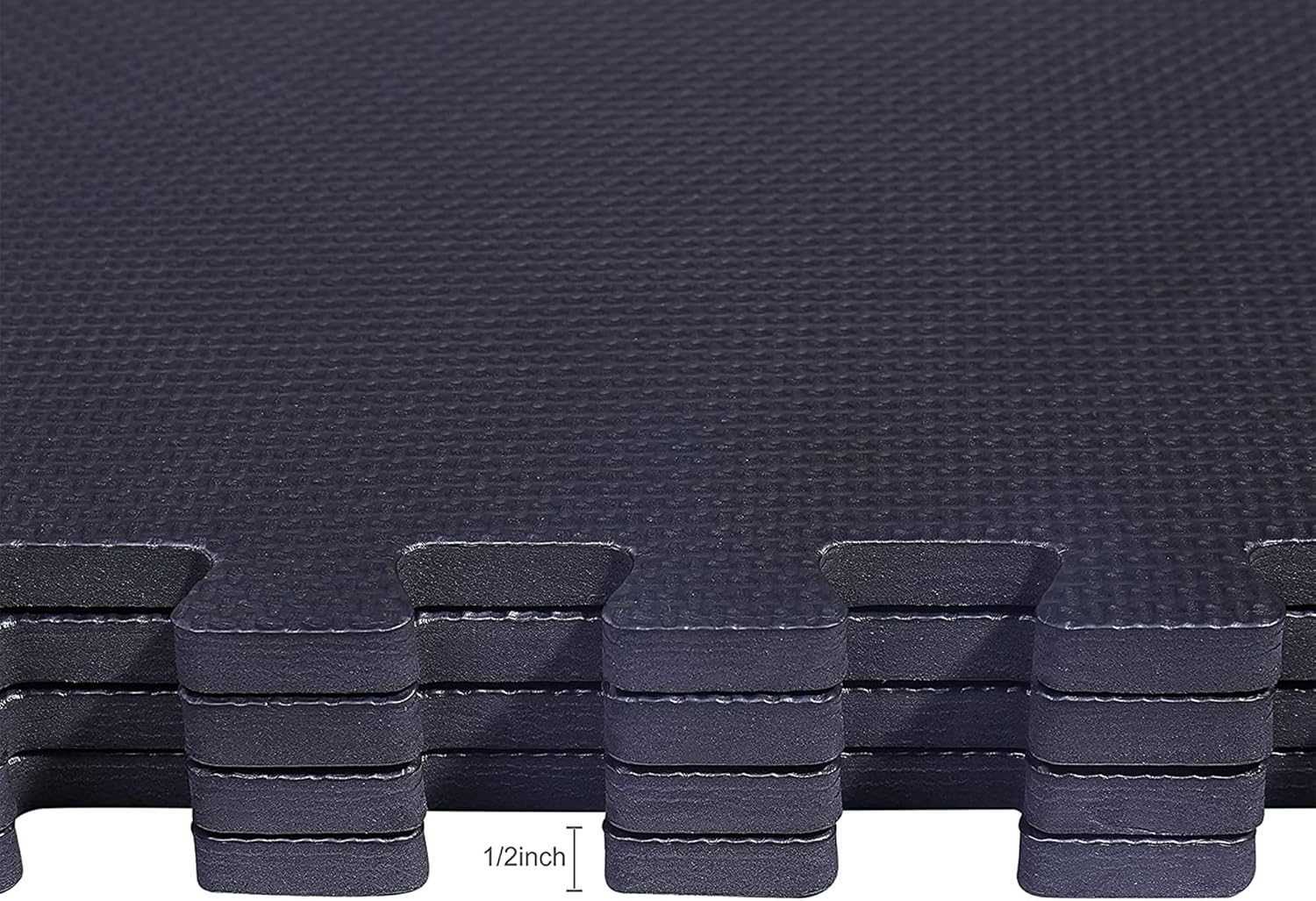 Interlocking Foam Exercise Mat Equipment Multiple Sizes Colors Available NonSlip EVA Puzzle Floor Tiles with End Borders for Home Gym Workout Room Pla