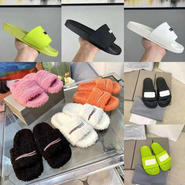 Luxury Slides Paris Designer men women Slippers Ladies Wool Winter Fur Fluffy Furry Warm Letters Sandals Comfortable Fuzzy Girl Flip Flop Slipper 35-46