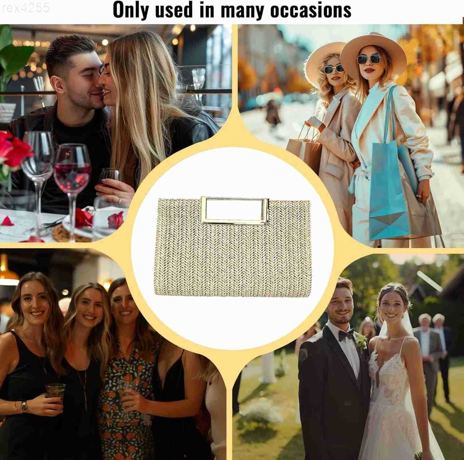 Women Clutch Top Handbags Straw Raffia Bag Purse Woven Tote CrossBag for Women Beach Summer TravelW250903