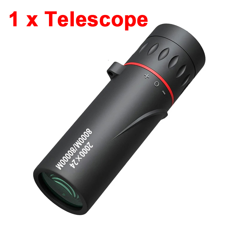 2000x24 HD Monocular Telescope Outdoor Mini Portable Zoom Telescope Phone Telescope Travel Hiking Camping Birdwatching Telescope