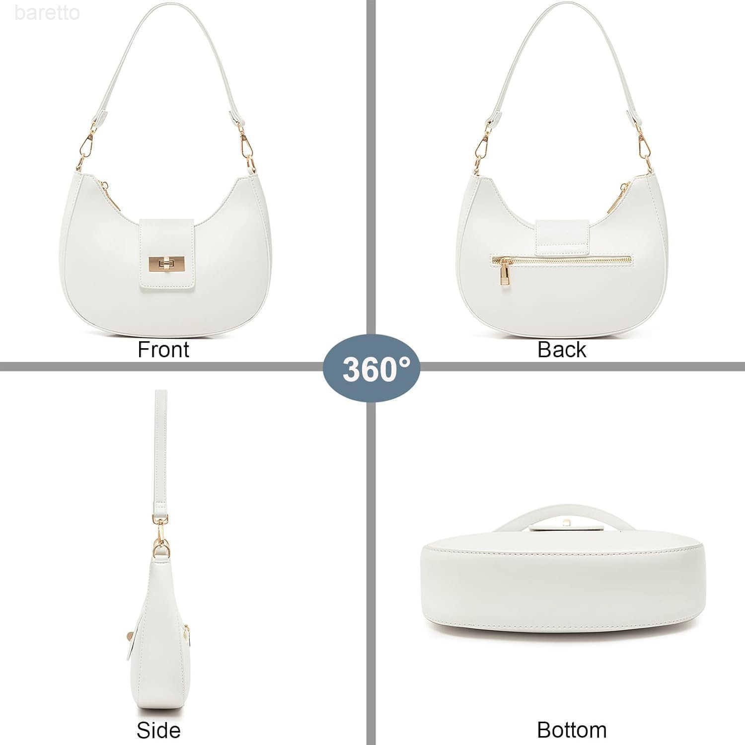 Crescent Shoulder Bag for Women Retro Vegan Leather Crossbody Bags Tote HandBag Underarm Purses M250903