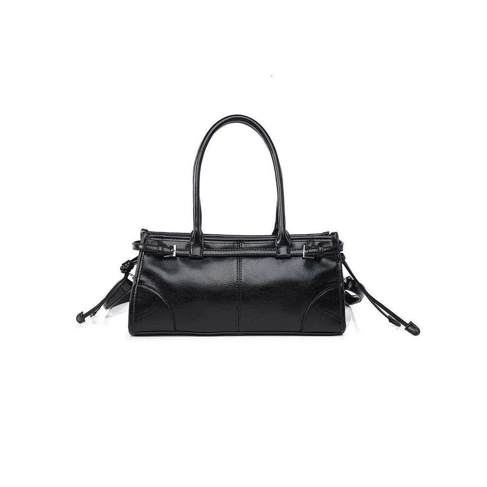 Underarm Tote - Women's Oil-Waxed PU Leather Crossbody Bag, Multi-Way Shoulder-To-Crossbody