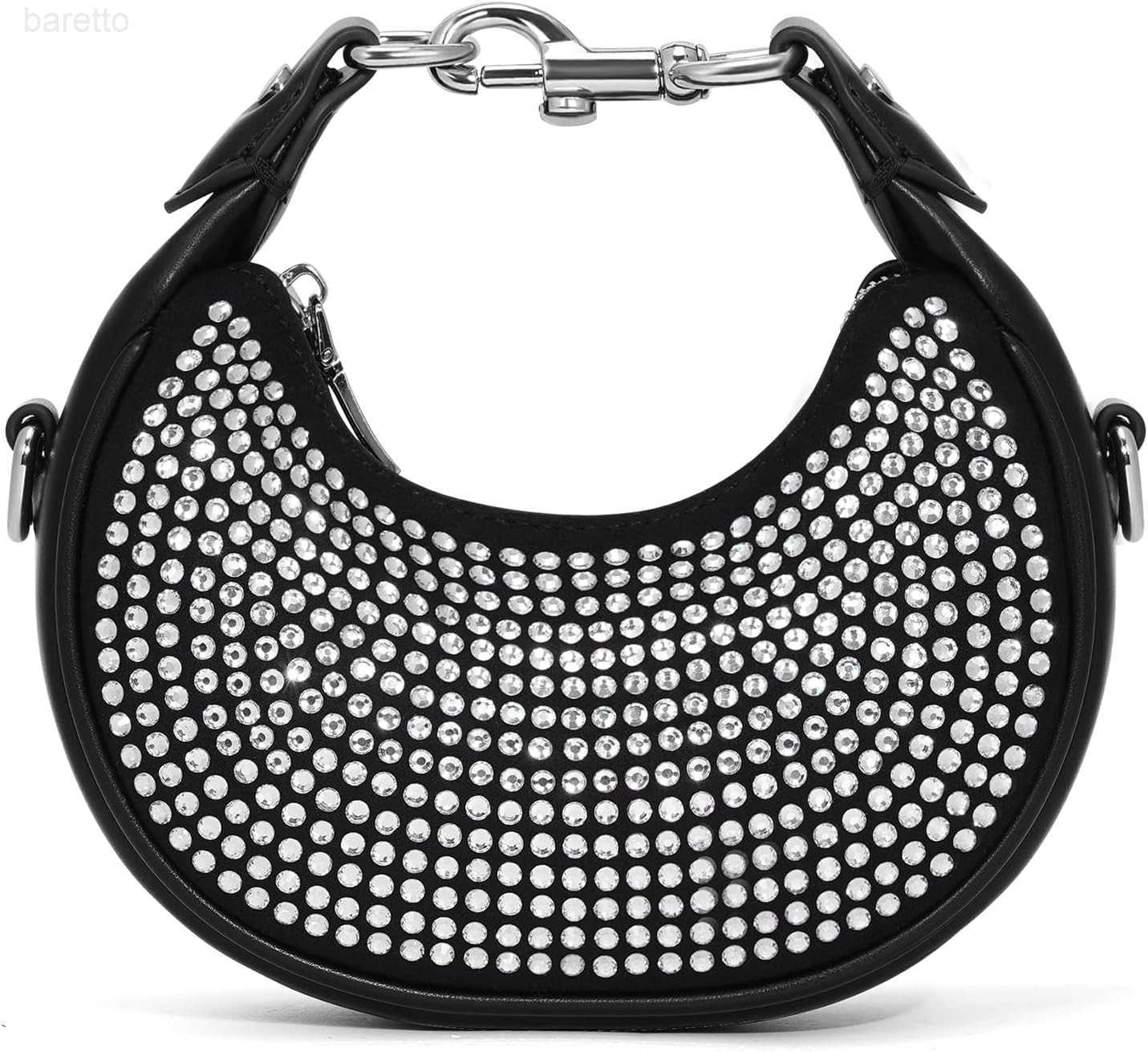 Small Top Handle Bags for Women Rhinestone Mini Purses Ladies Handbags Trendy Crescent Mini Crossbody Purse M250903