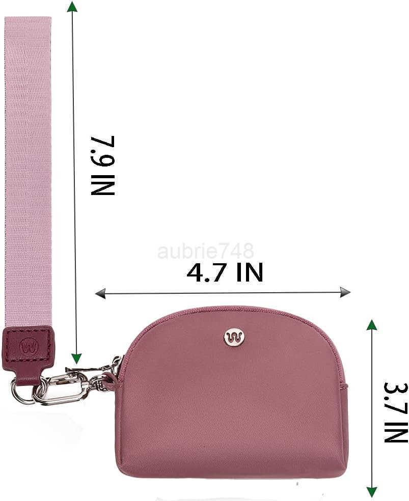 Mini Zip Around Wristlet Wallet for Women Detachable Dual Pouch Wristlet Portable Coin Pocket Keychain Small Purse BlackBlack M250903