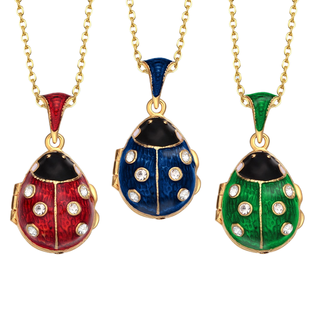 Elegant Handmade Enamel Bug Charm Necklace - Perfect Gift Idea EL22-9