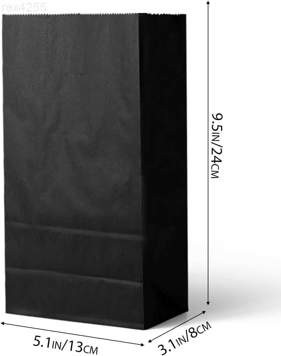 qiqee 100Pcs Treat Paper Bags 51x31x94 Inches Black Small Party Gift Bag Mini Snack Bag without HandleW250903