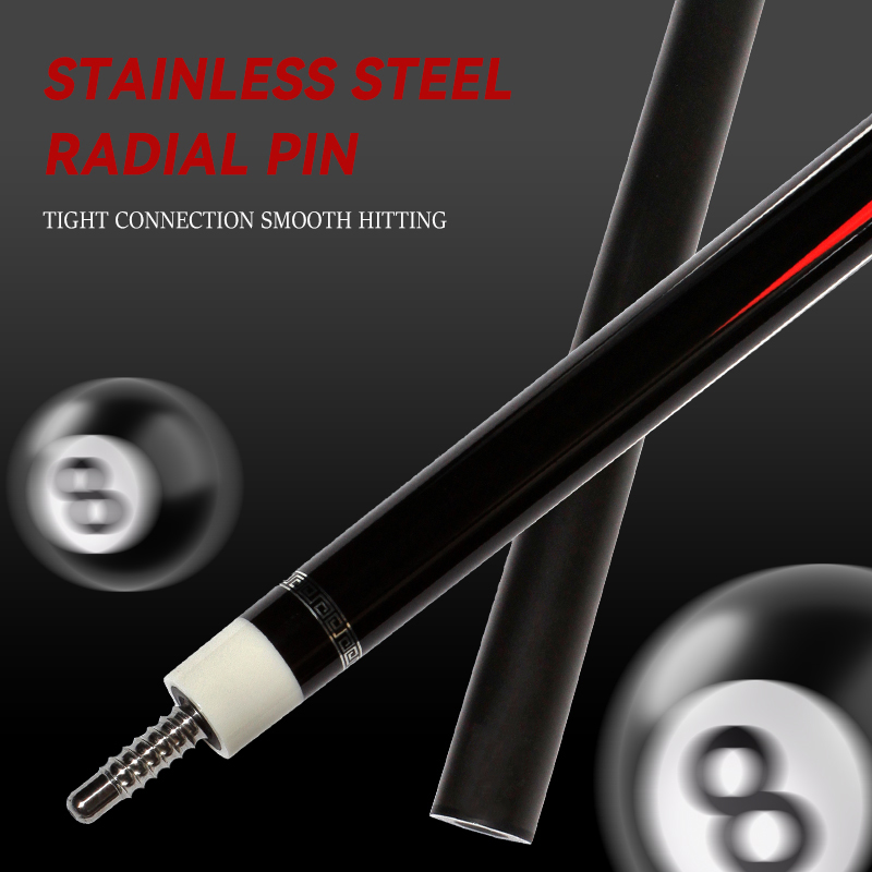 OKHEALING 1/2 Split Pool Cue Carbon Fiber Billiard Cue Stick 11.8mm Tip Radial Pin / 8 Teeth Joint 1474mm/58inch Weight Adjust 19Oz Billiard Stick
