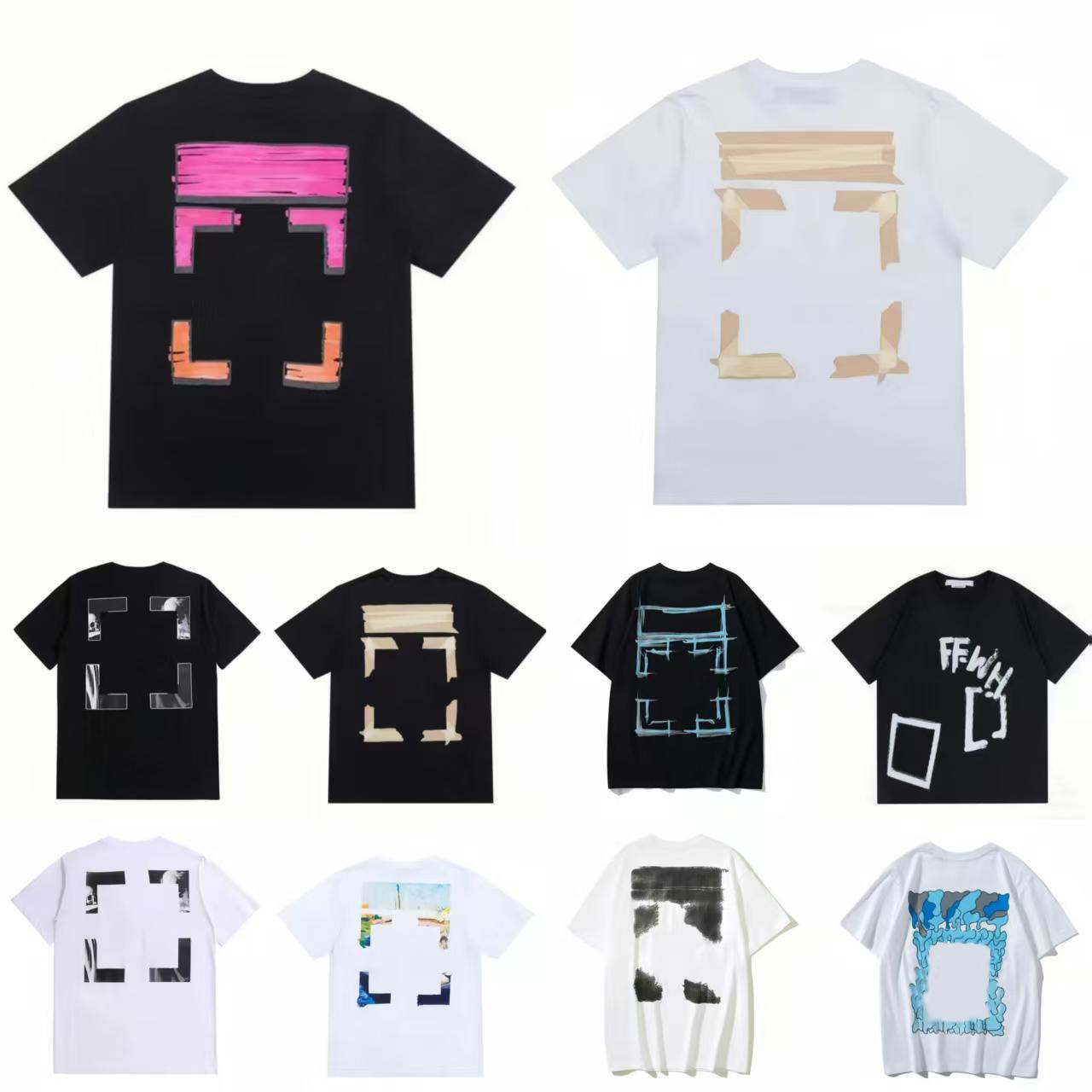 Designer Men's and Women's T-Shirt Clothing Embroidered Arrows Business Short Sleeve White Black T-Shirt Skateboarding Casual Top T-Shirt Tops Pure Cotton T shirts FH