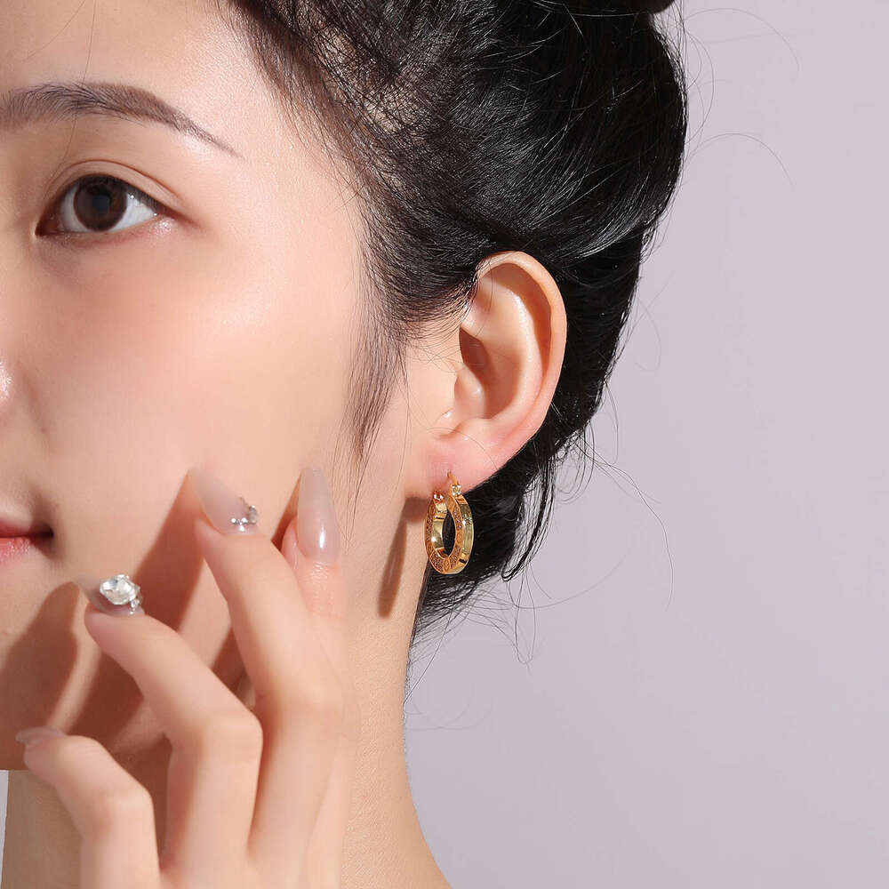 DHpet 2025 New Luxury French Hollow Circle Earrings - Copper Zircon Inlay, Gold/Silver, Fashion Commute Style, XINSHIJIE Brand, for Women