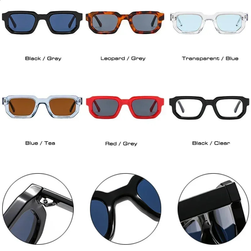 JNPCXI Fashion Blue Square Sunglasses For Women Men Retro Clear Lens Sun Glasses Shades UV400 Eyeglasses 250903