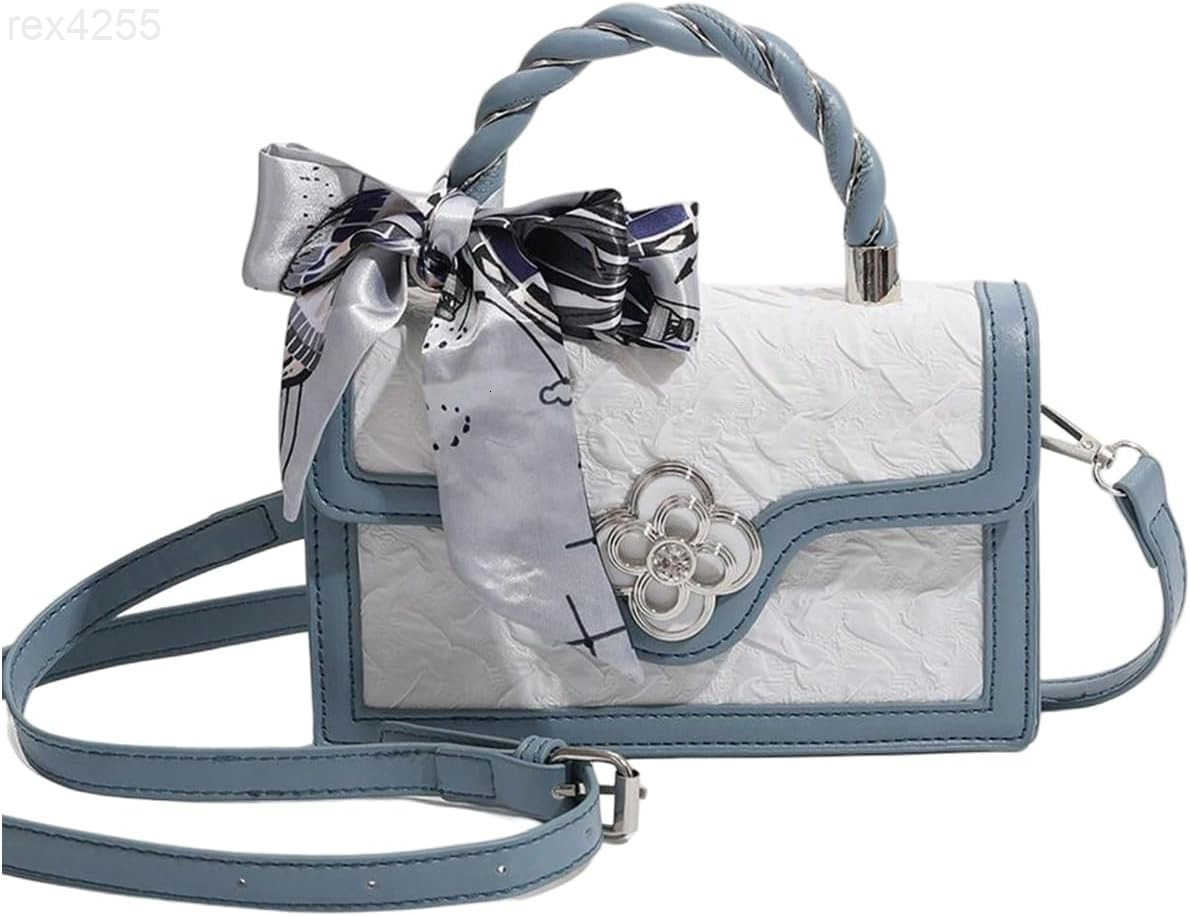 Crossbody Bags Top Handle Square Flap Satchel Purses with RibbonW250903