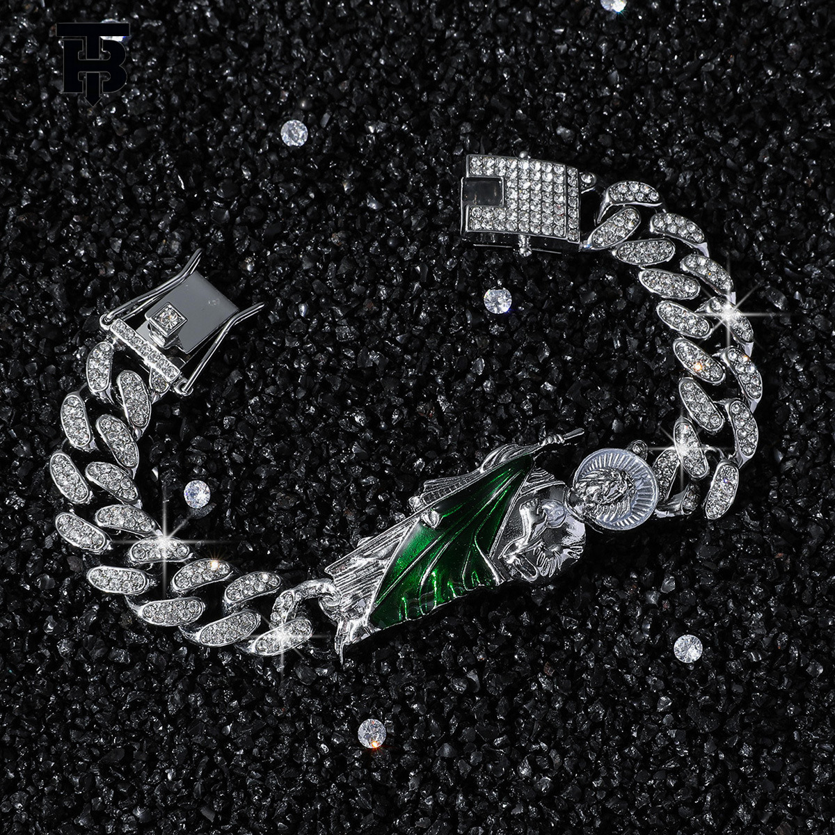 TB BHULAMTE And American Designer Jewelry Hip-hop Fashion Men's Style Diamond-encrusted Chain Outdoor German Accessories Personalized Splicing Ca