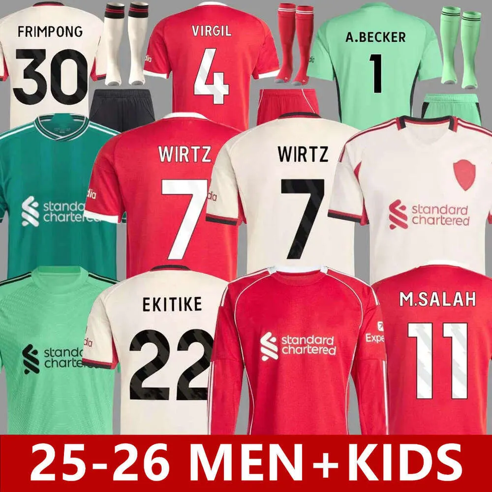 2025 2026 ISAK MAC ALLISTER SALAH soccer jerseys DIOGO J EkitikE 2025 2026 football shirt SZOBOSZLAI A.BECKER VIRGIL Wirtz Kerkez men kids kit uniforms KERKEZ BRADLEY