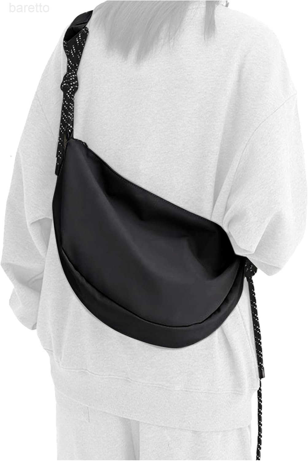 Hobo Crossbody Bag for Women Nylon Crescent Bag Trendy Dumpling Cross Body Bag Half Moon Shoulder Bag M250903