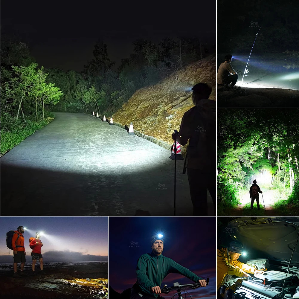 Super Bright Headlamp 1000LM USB C Rechargeable Mining Safety Head Torch Red Light Mode Running Emergency Tiltable 250902