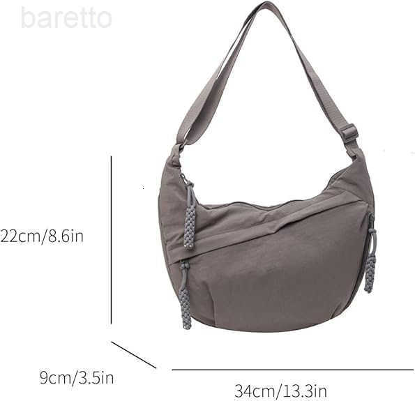 Nylon Hobo Crescent Crossbody Bag for WomenDumpling Bag Moon Shoulder Bag M250903