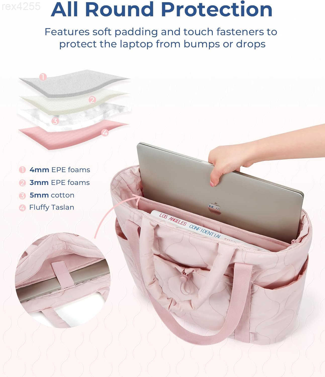 Tote Bag for Women Quilted Travel Top Handle Lightweight Shoulder Handbags with ZipperW250903