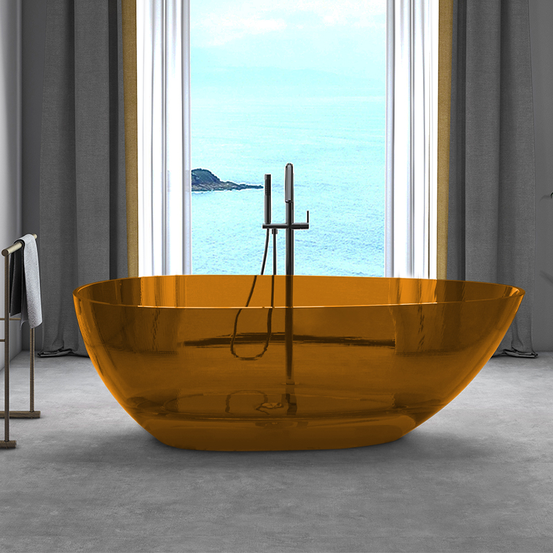 Crystal Colorful Transparent Artificial Stone Freestanding Couples Hotel u0026 Homestay Specialized Bathtub 1600mm