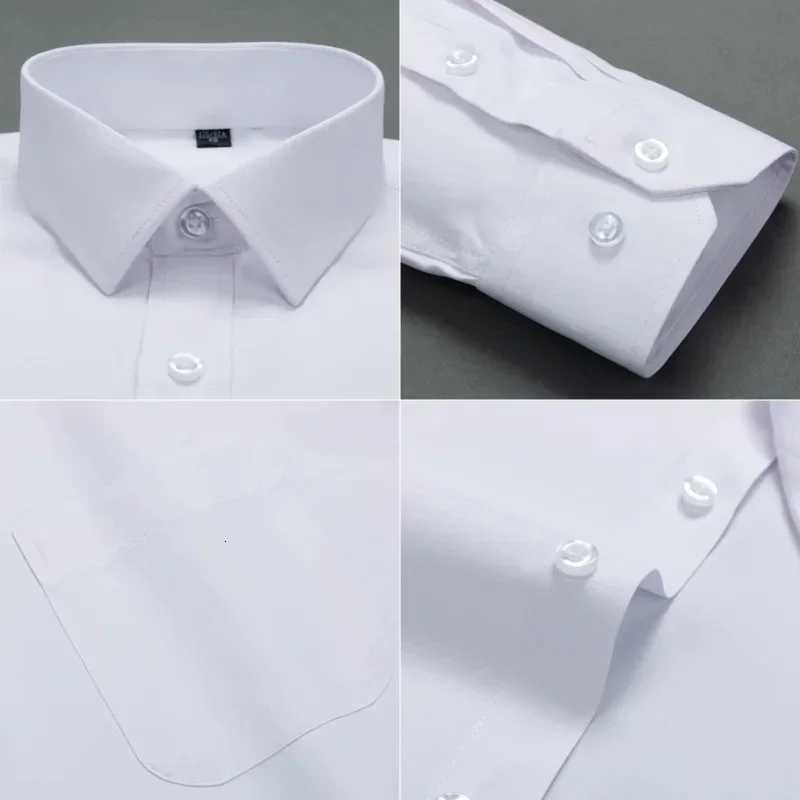 New Men Shirt Long Sleeve Solid Basic Formal Dress Shirts Comfortable Business Social Standardfit Easycare Office White Shirt X250903