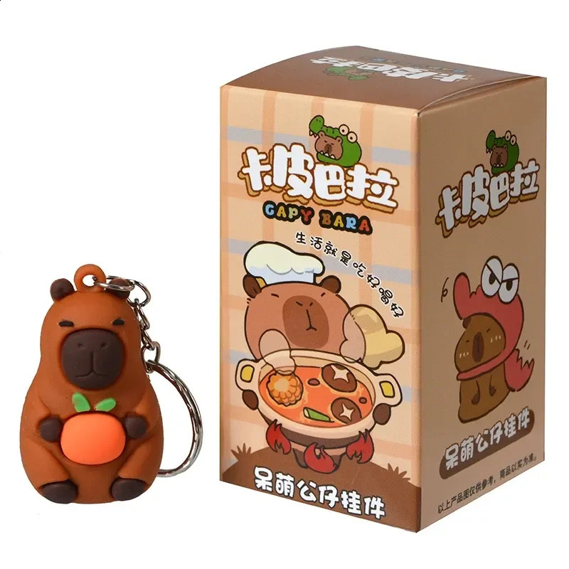 Cute 24pcsSet Capybara Figure Blind Box Anime Capibara Figures Doll Keychain Pendant Decoration Toy For Children Christmas Gift 250903