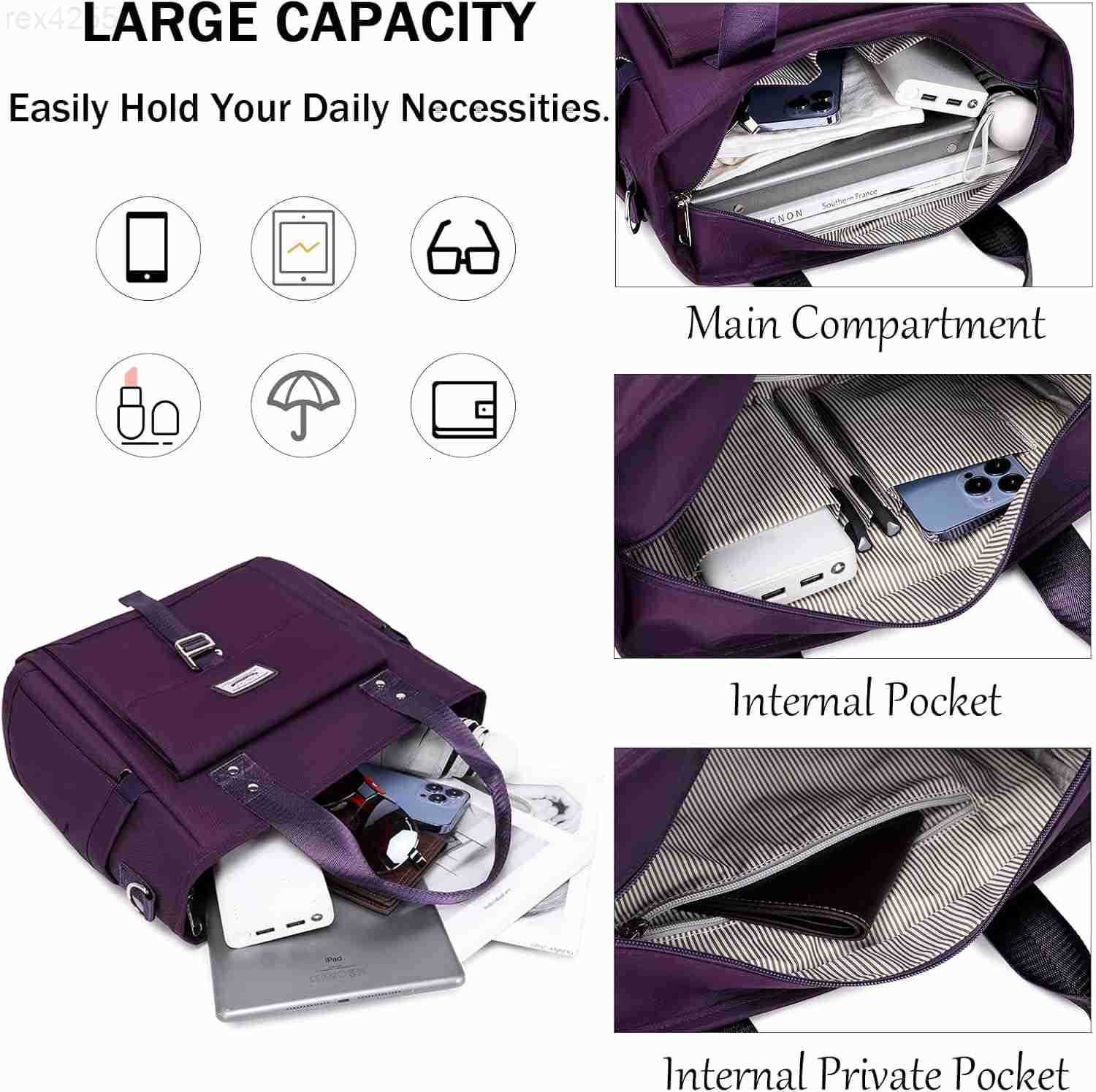 Medium Tote Purse Bag for Women Nurse Bag for Work Teacher Tote Bag Waterproof Nylon Crossbody HandbagW250903