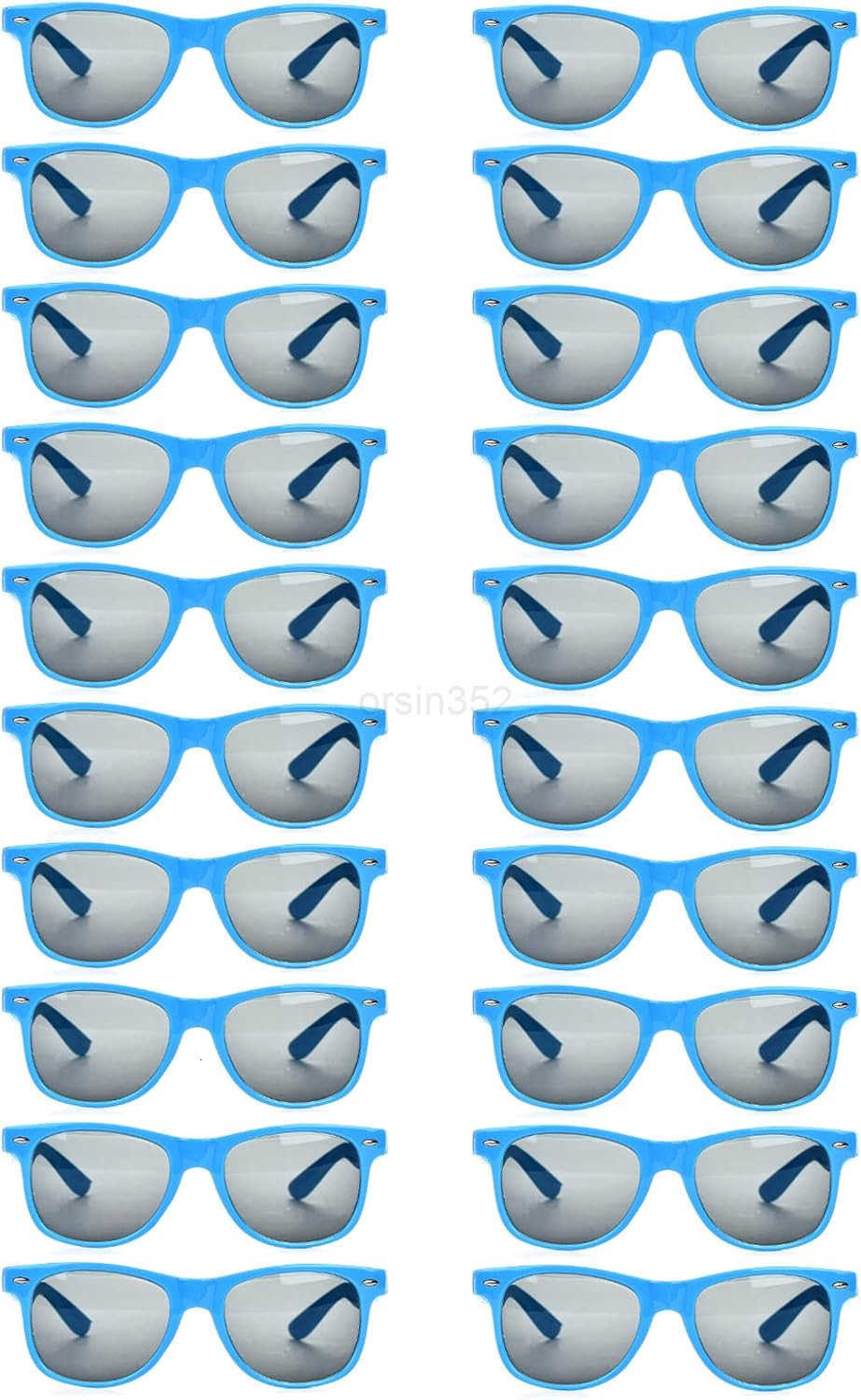 20 Pairs Bulk Sunglasses for Adult Retro 70s 90s Cheap Glasses for Party Supplies BlackW250903