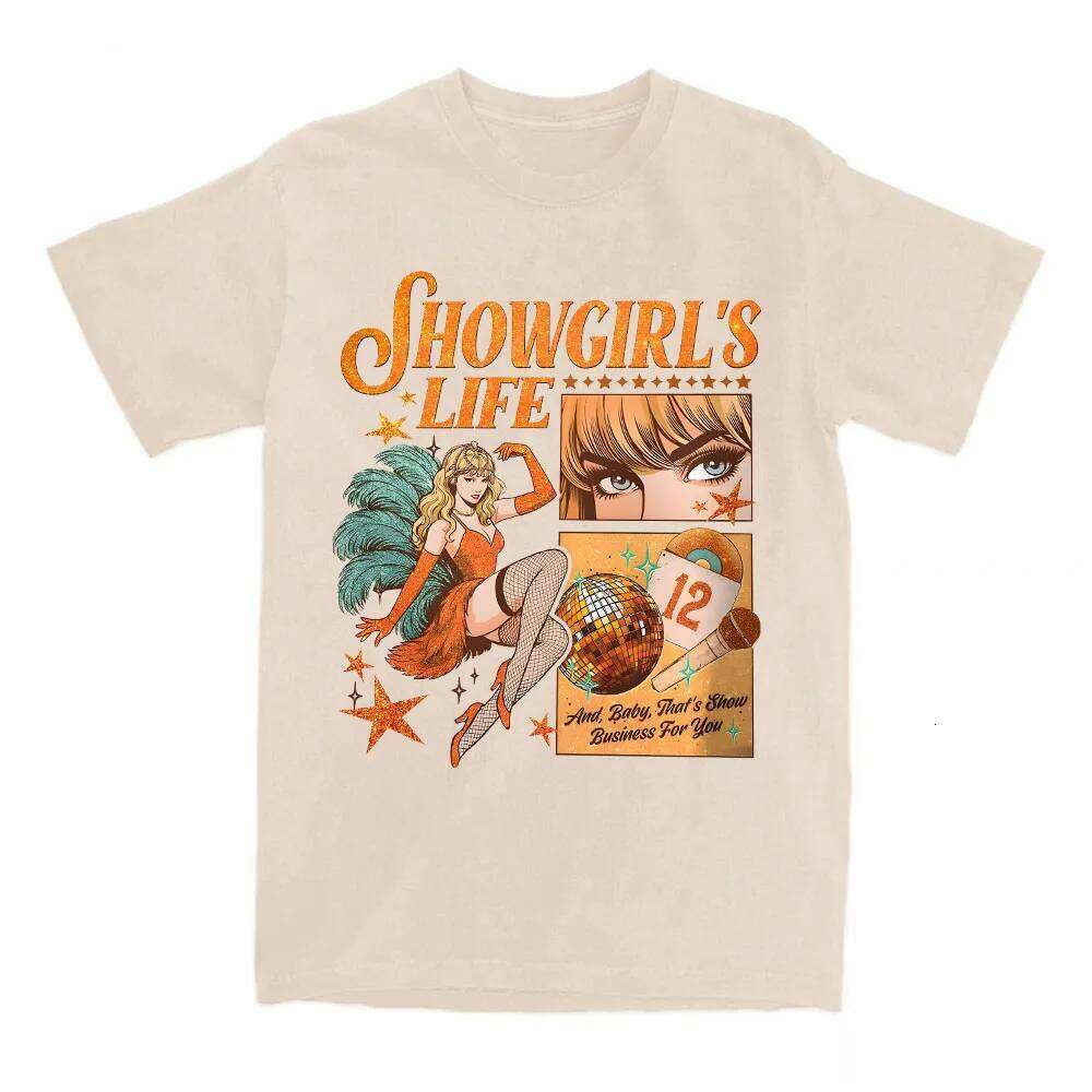 Women Tees The Life of A Showgirl Graphic T-shirt Cotton Casual Short Sleeve Tshirts for Female Unisex Streetwear Print T Shirt