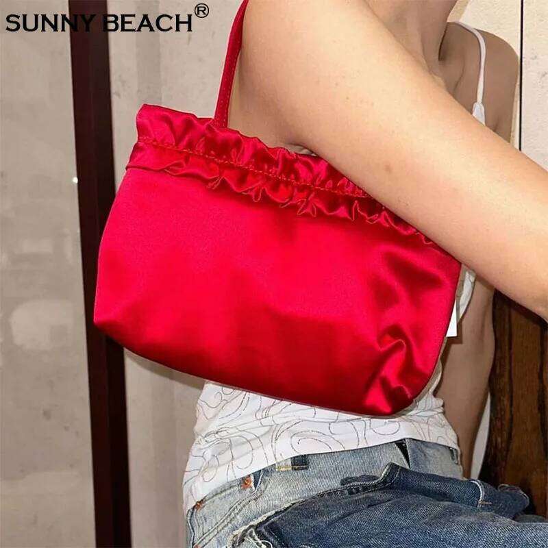 Fashion Wrinkle Women Shoulder Bag Tote Female Silk Satin Evening Prom Purse Handbag