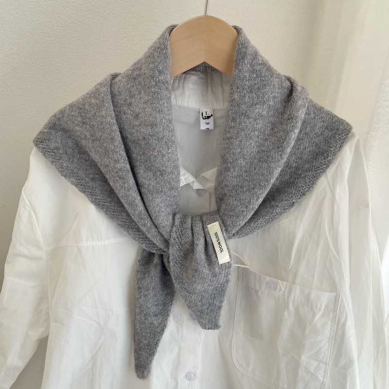 K1798 Lazy style chic knitted wool shawl scarf 100% wool autumn and winter versatile, warm and neck protection