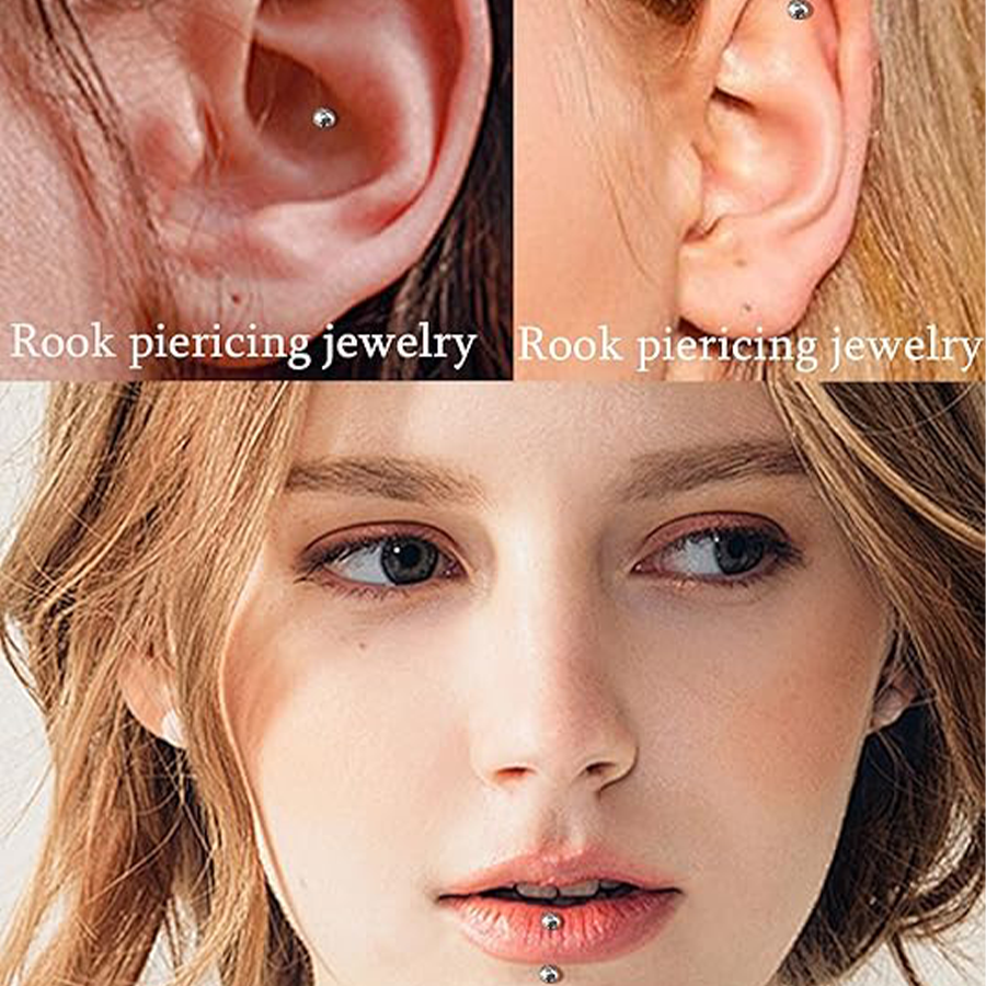 18Pcs Eyebrow Piercing Jewelry 16G Surgical Steel Curved Barbell Eyebrow Rings Butterfly Moon Lip Belly Button Rook Daith Tragus Earrings for Women Me
